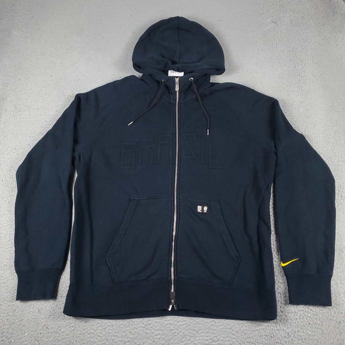 Nike CBF Brasil Sweater Mens XL Black Swoosh Full Zip Hoodie