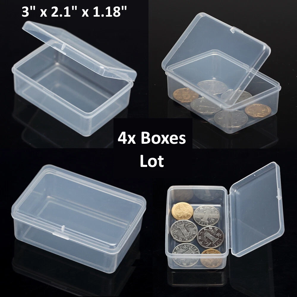 4PCS Small Plastic Storage Container Boxes Box DIY Coins Screws Jewelry  Travel