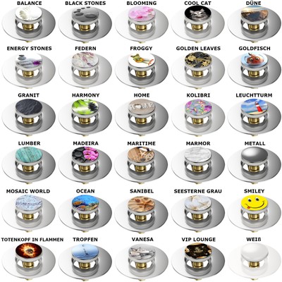 POP-UP WASCHBECKENSTÖPSEL | ABFLUSSSTÖPSEL | STÖPSEL | ABFLUSS | STOPFEN | MOTIV