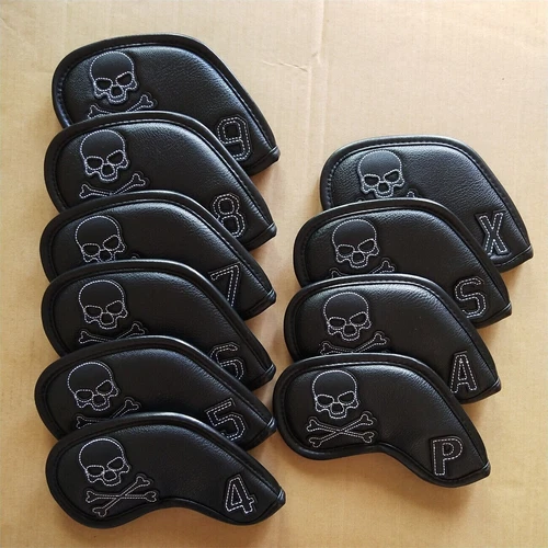 10x Synthetic Leather Golf Skull Iron Covers RH Magnetic Iron Club Headcover 4-X - Picture 6 of 6