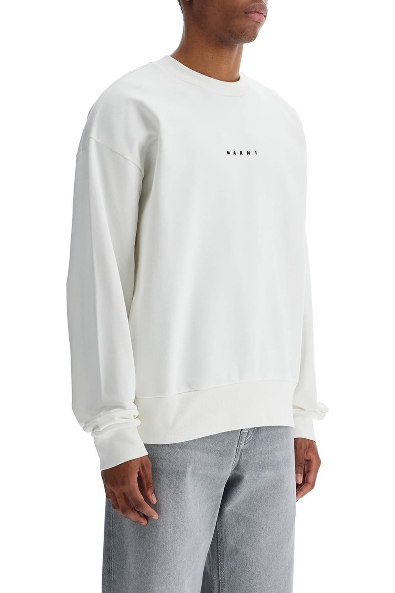 【送料&関税込】Marni Oversized Plain Sweatshirt Blue organic cotton oversized T-shirt with Marni patches | Marni