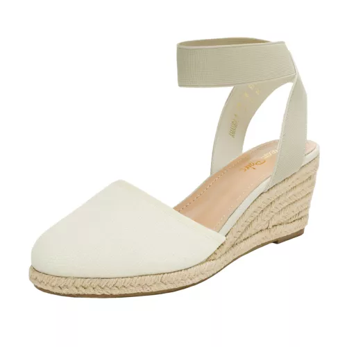 Damenschuhe Espadrilles Keilabsatz elastische Knöchelriemen eng anliegend elegante Schuhe - Bild 3 von 38