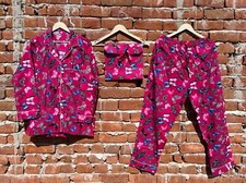 Indian Cotton Butterfly Print PJ Set Bridesmaid Pajama Set Women Nightwear Suits