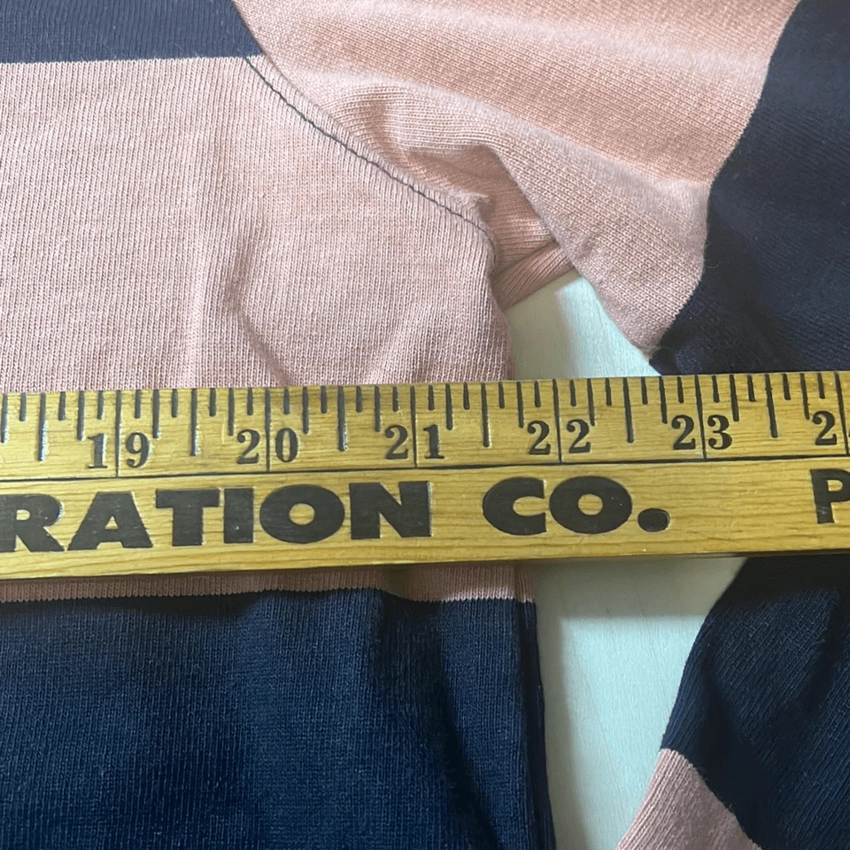 Polo The North Face Para Hombre Coral Azul Marino Rayas Rugby Mangas Largas Cuello Talla L Foto 3 de 4