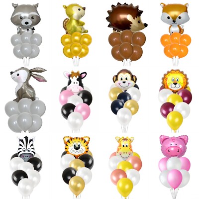 7 Stück Safari Dschungel Party bedruckt 12 Zoll Bauernhof Wald Tier großer Kopf Latexballon