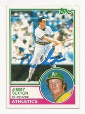 1983 Topps Baseball A's Jimmy Sexton TTM Autograph Card #709 Athletics