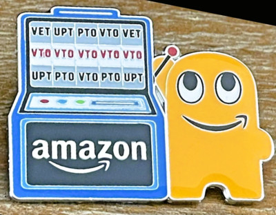 Peccy playing slot machines VEGAS gambling Amazon Employee Peccy Pin 1.5''