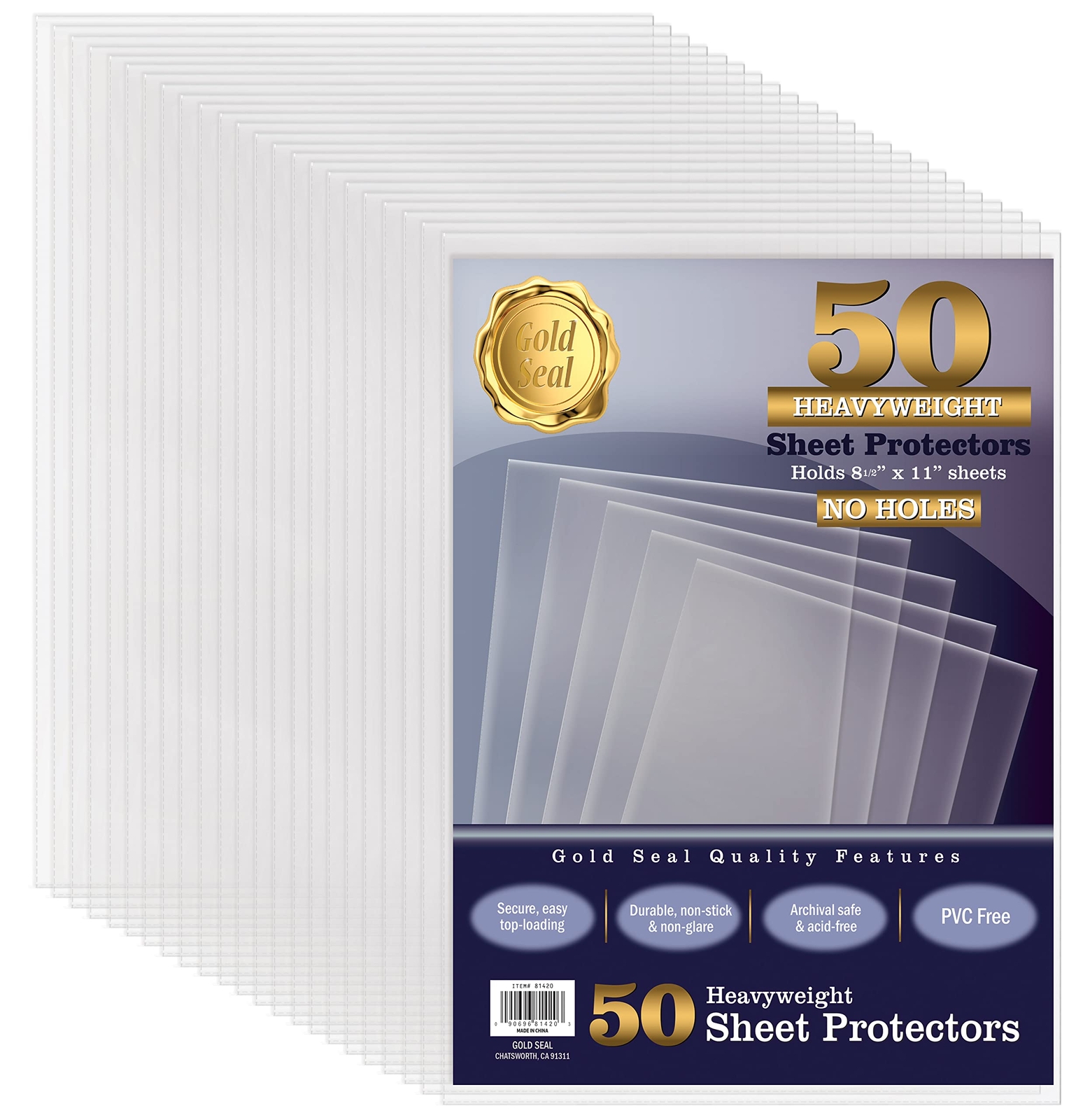 GOLD SEAL No Holes Sheet Protectors, Bulk Pack, Letter Size (8.5 x 11 Inch), ...