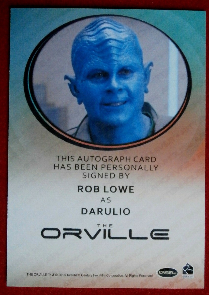 THE ORVILLE ROB LOWE Darulio Hand Signed Autograph Card 2018