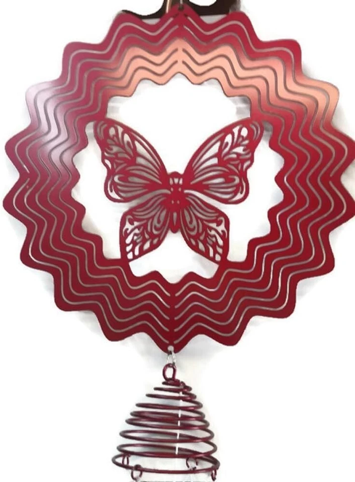 Carillón de viento giratorio Pink Butterfly Spectrum 36 pulgadas Foto 2 de 3