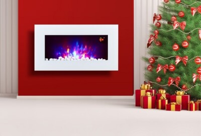 2026 TRUFLAME 7 FARBEN LED WEISS GLAS FLACH ELEKTRISCH WANDKAMIN