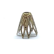 Filigree Cone Bead Caps 10x8mm Antique Brass Plated Copper Q20 Per Pkg