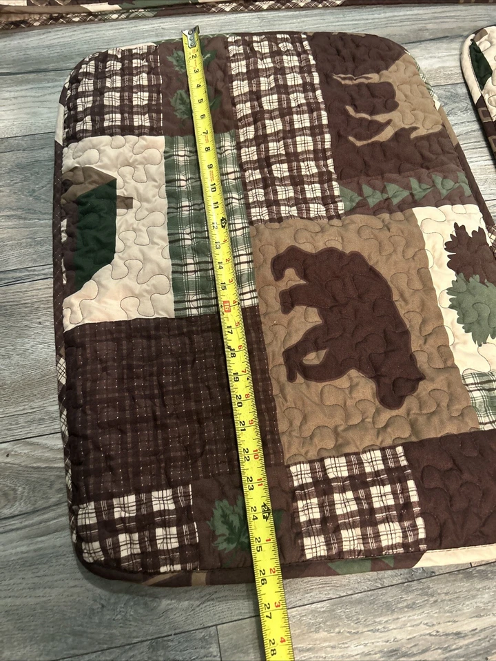 Cabin Style Quilt & Shams 86 x 86 Jigsaw Stitching Nice Double Sided - Image 4 of 4