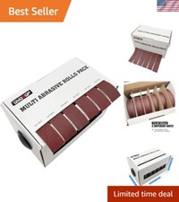 Emery Cloth Roll, 6 Grits Abrasive Sandpaper Rolls Assorted Sand Paper with D...