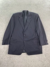 Canali Suit Jacket 50 R Black Wool Herringbone Luxury Designer Estate Italy