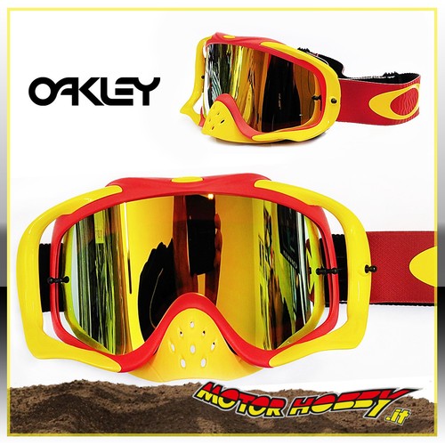 MASCHERA OCCHIALE CROSS ENDURO ATV OAKLEY CROWBAR SHOCKWAVE ROSSO GIALLO |  eBay