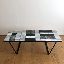 GUY RESSE x GALERIE LA ROUE Rare Table Basse Céramique & Lave 1960 Matégot Jouve
