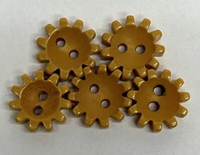 Lot Of 5 Vintage Bakelite Gear Cog Sewing Buttons Simichrome Polish Tested