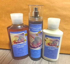 Bath And Body Works Cotton Candy Clouds Set, Fragrance Mist, Body Wash, Lotion