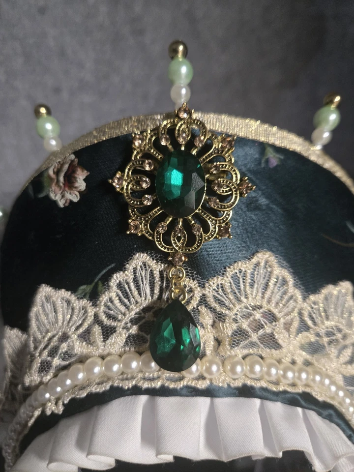 Tudor Capucha Francesa Renacimiento Cabeza Pieza Hecha a Mano ÚNICA EN SU CLASE Foto 3 de 4