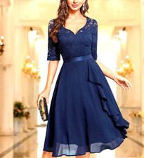 Shein Miusol Sweetheart Neck Floral Lace Ruffle Trim Cocktail Dress XXL