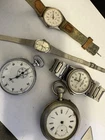 Vintage Watch Lot Hamilton Gallet Timex Triumph Pocket Watches Parts Repair Runs