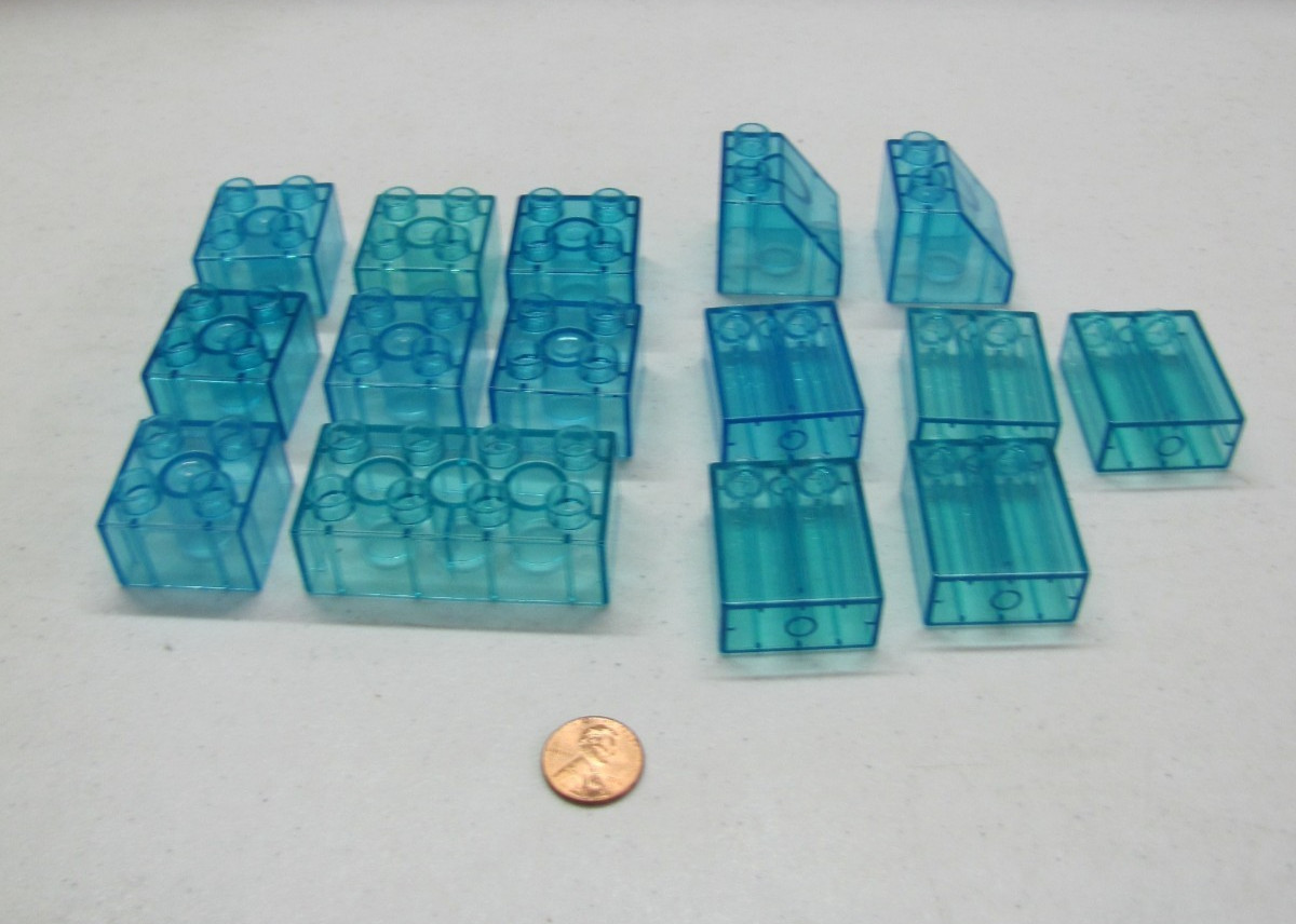 Lego Duplo Trasparente Blu Trasparente Acqua Scintillante Ghiaccio Blocco Ghiacciato Lotto Specialità #8 foto 4
