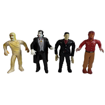 Vintage 1986 Imperial Universal Monsters Set Dracula Frankenstein Wolfman Mummy
