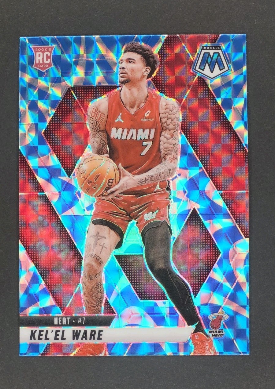 2024-25 Panini Mosaic - Rookies Kel'el Ware #232 Reactive Blue Mosaic Prizm (RC)