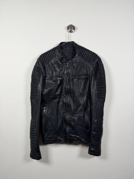 Men BE EDGY Jacket Black Leather M