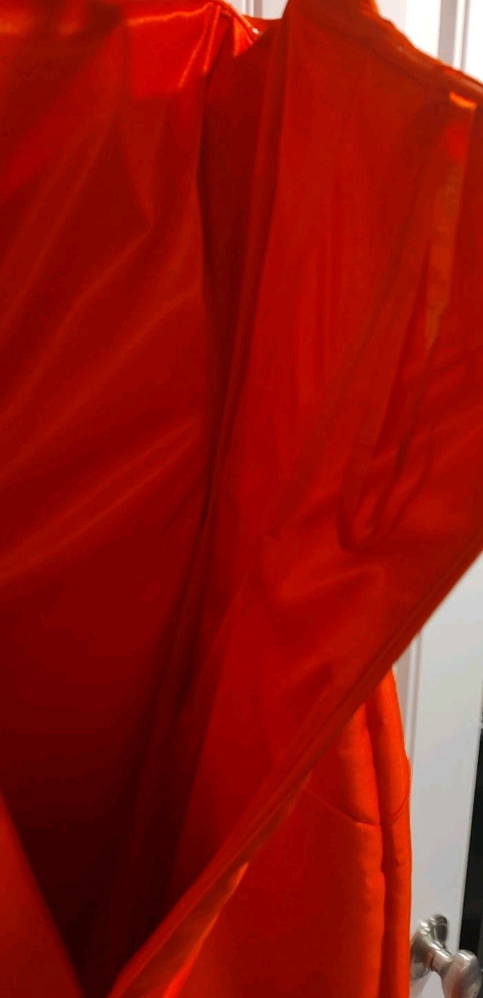 Terani Couture Red 3D Floral Strapless Mikado Column Evening Dress SZ:6 NWT