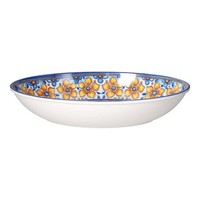 Ovale Melamin Tablett Narciso Blau Mit Dekoren 40X25 Cm - Tognana