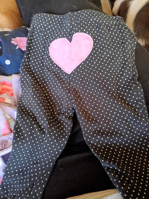 Child of Mine by Carter's 3-6M Ankle Pants Polka Dot Heart Black Pink
