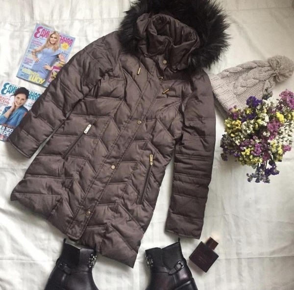 Women Kenneth Cole Puffer Jacket Brown 36 / S / 44 #9UF7