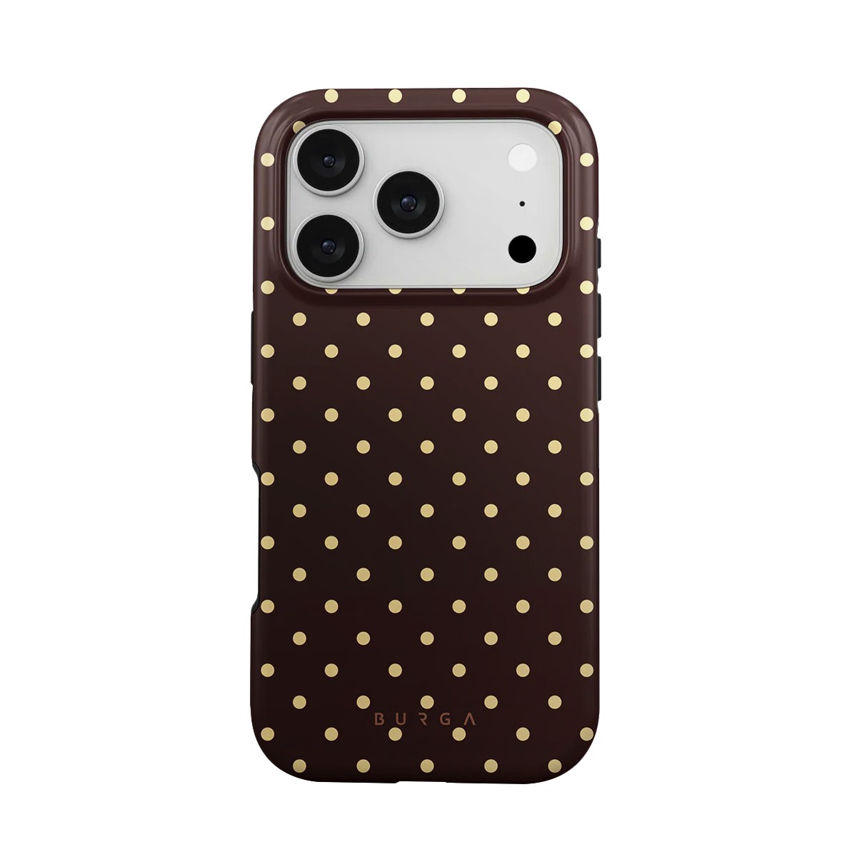 Coque iPhone 17 Pro antichoc à motif Polka noir et blanc étui de protection double couche rigide