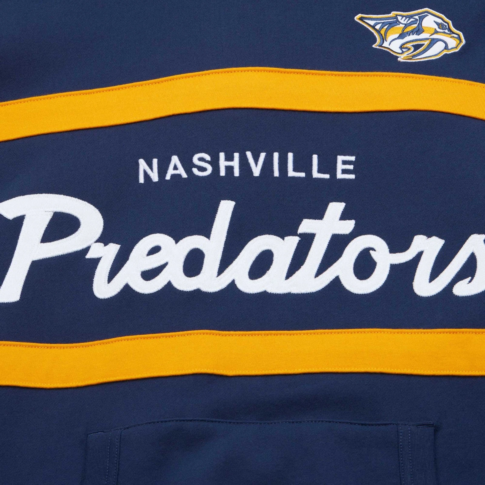 Felpa con cappuccio pullover uomo Mitchell & Ness Navy Nashville Predators Head Coach