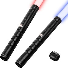 JvmuSaber RGB Lightsaber Type-C Rechargeable Double-Edged Sword Alloy with sound