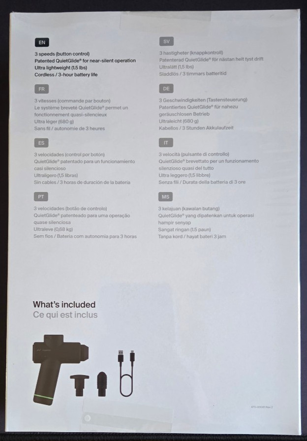 Hyperice Hypervolt Go 2 Portable Massage Gun - HVG 2001 (Black)