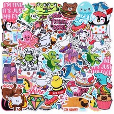 72 Pcs Funny Iron on Patches Bulk Assorted Themed Iron on Hat Patches Animal ...