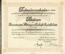 Przemysł szklarski Rudolfshütte 1922 Wiedeń Teplitz Schönau Czechy SKLO UNION Avirunion