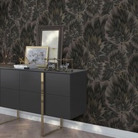 Marmor-Effekt Tapete Florales Schwarz / Gold Erismann 10402-15 10M Vinyl 3D