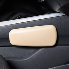 Beige Car Arm Rest Cushion PU Soft Comfort Car Door Pad