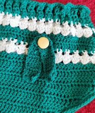 Hippie true vintage 70er Jahre Häkelbikini-Hose 36/38 S High Waist