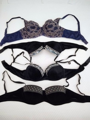 4x3 LOTE. SUJETADOR. TERCIOPELO .ESTRENAR. EL AZUL REGALO. T 90/95C +o-  REGALOS
