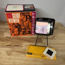Vtg Airequipt 12K Slide Viewer Original Box Works W/ Slides Vietnam War? 1975
