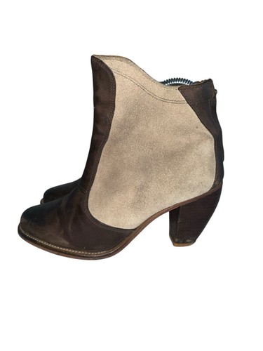 Anthropologie J Shoes Ranch 2 stivaletti alla caviglia in pelle scamosciata misura 7 marrone chiaro tacco - Foto 3 di 13