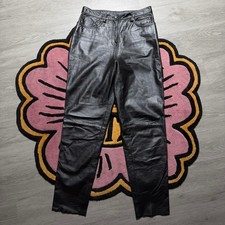 Vintage Y2K Harley Davidson Straight Leg Leather Pants Size 42/14 Women's