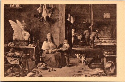 Mauritshuis Postcard D Teniers The Interior of a Kitchen Unposted Vintage Dutch