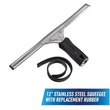 12 In. Performance Grip Squeegee with Bonus Rubber Blade