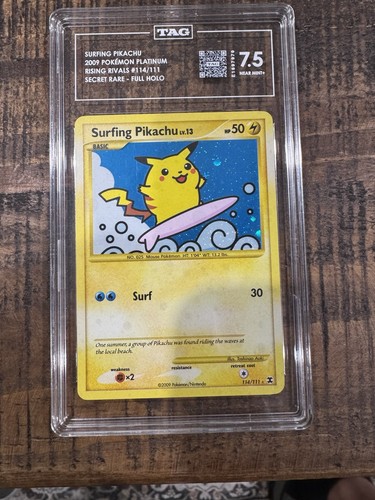 Surfing Pikachu graded TAG 7.5 for sale on eBay